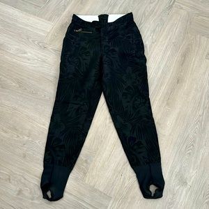 Bogner USA Stirrup Tapered Ski Pants in Black Floral Size 14